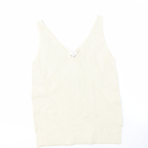 Marks and Spencer Beige V-Neck Sleeveless Knit Jumper
