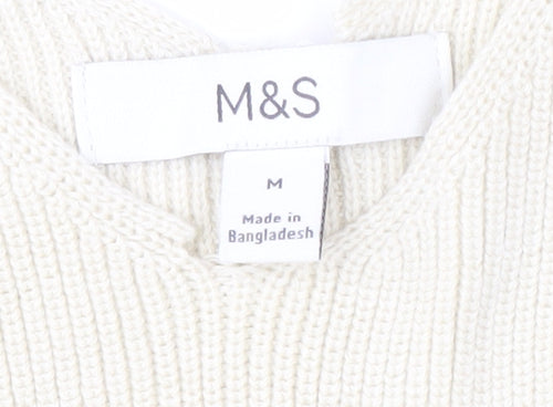 Marks and Spencer Beige V-Neck Sleeveless Knit Jumper