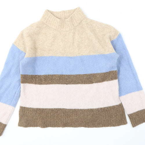 Next Women's Multicolour High Neck Striped Jumper