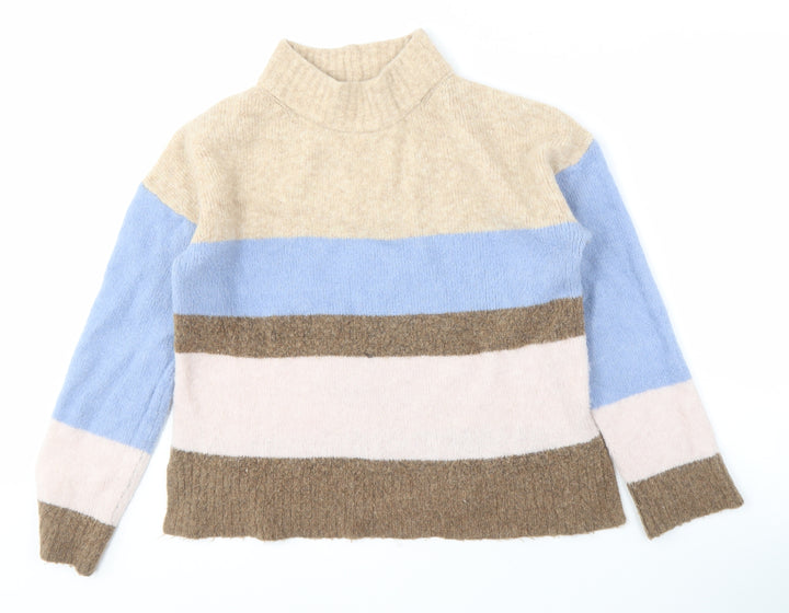 Next Women's Multicolour High Neck Striped Jumper