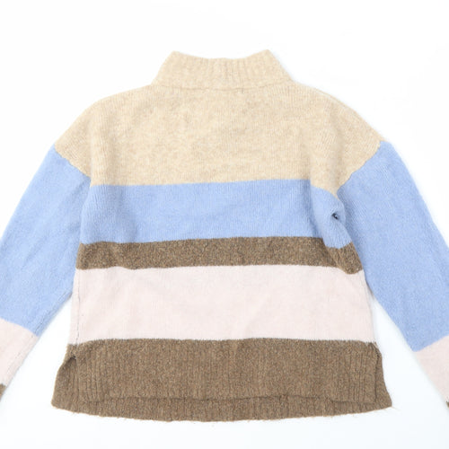 Next Women's Multicolour High Neck Striped Jumper