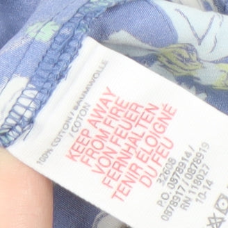 Mini Boden Girls Blue Floral Playsuit, Size 7-8, Cotton Casual