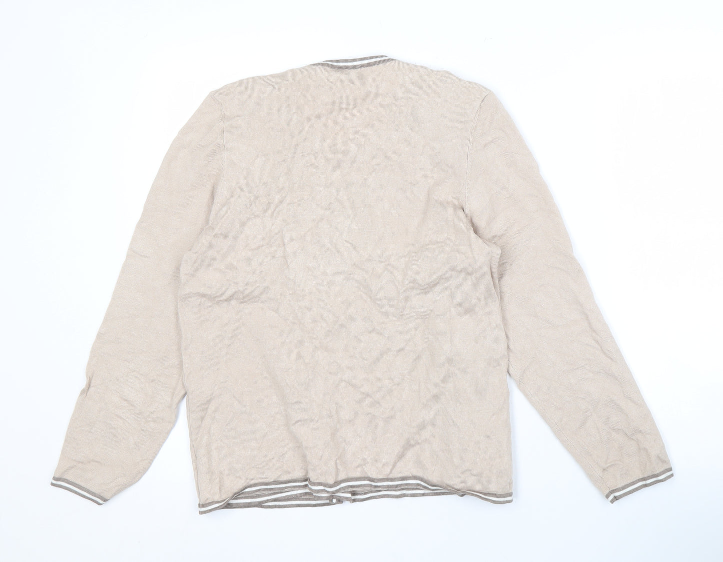 Eastex Women's Beige Striped Cardigan Size 14 Knit