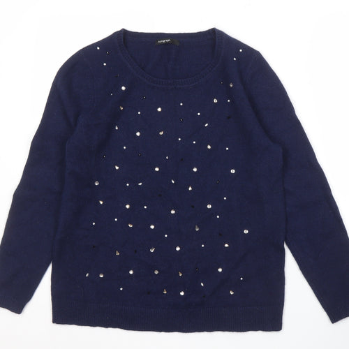 Marks and Spencer Women's Blue Pullover Jumper UK 14