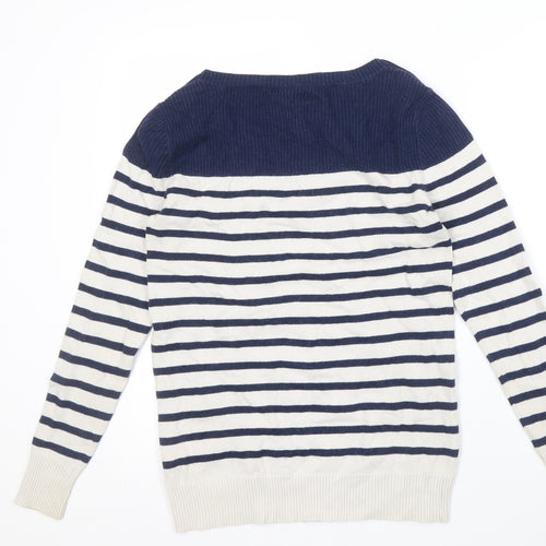 Séraphine Women's Blue Striped Button Pullover Size 8