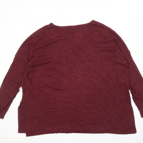 Only Women's Red Pullover Jumper - Size S, V-Neck