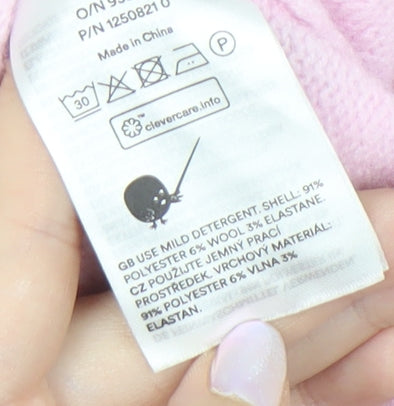 Monki Women's Pink Crew Neck Pullover Jumper