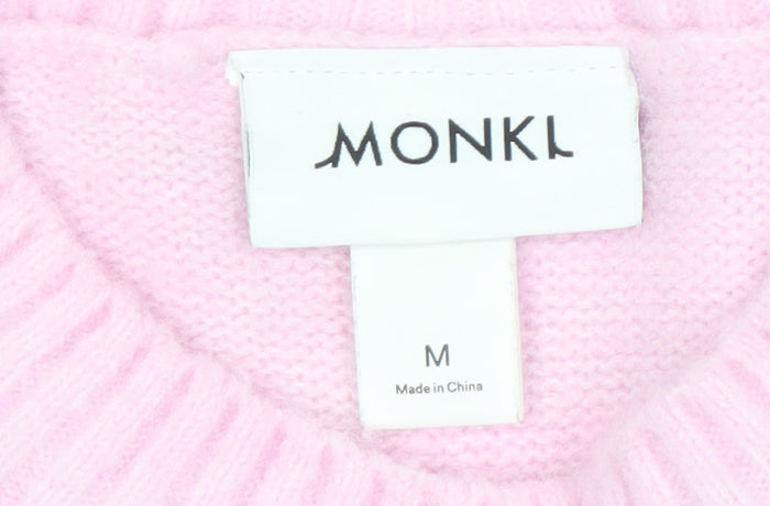 Monki Women's Pink Crew Neck Pullover Jumper