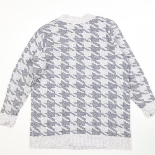 Soyaconcept Women's Grey Cardigan, Size M, Houndstooth