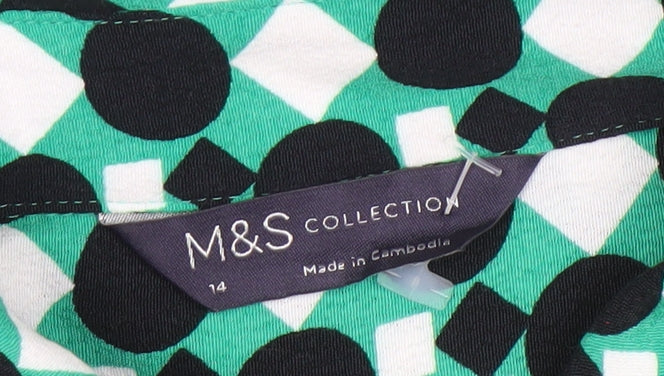 Marks and Spencer Women's Multicoloured Polka Dot Shirt Dress Size 14
