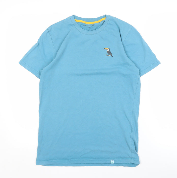 ICE & POP Men's Blue Animal T-Shirt, Small, Cotton