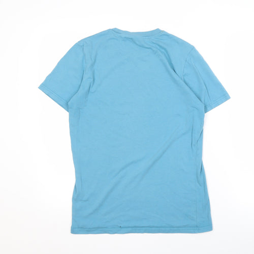 ICE & POP Men's Blue Animal T-Shirt, Small, Cotton