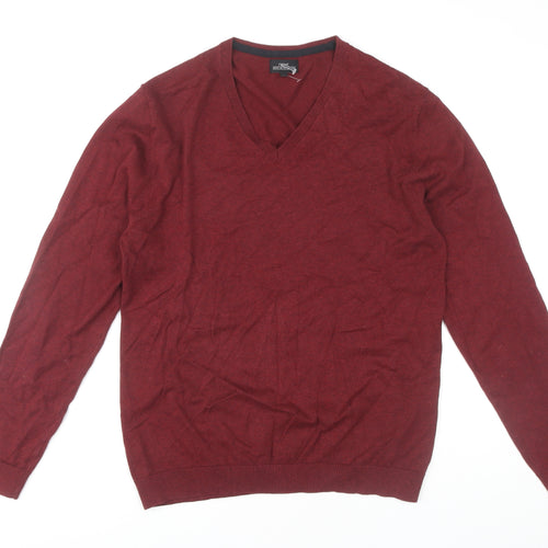 Next Men's Red V-Neck Pullover Jumper Size M