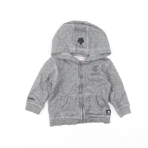 Canadiana Grey Basic Jacket, Unisex 18-24 Months, Hooded