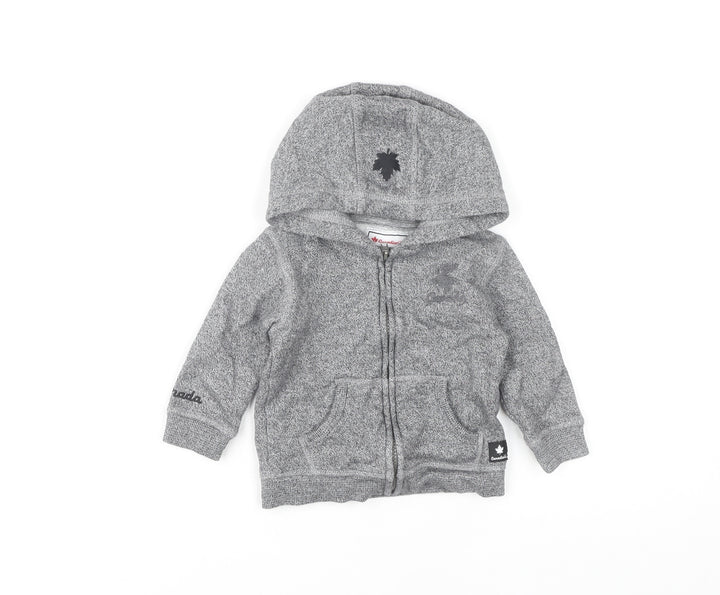 Canadiana Grey Basic Jacket, Unisex 18-24 Months, Hooded