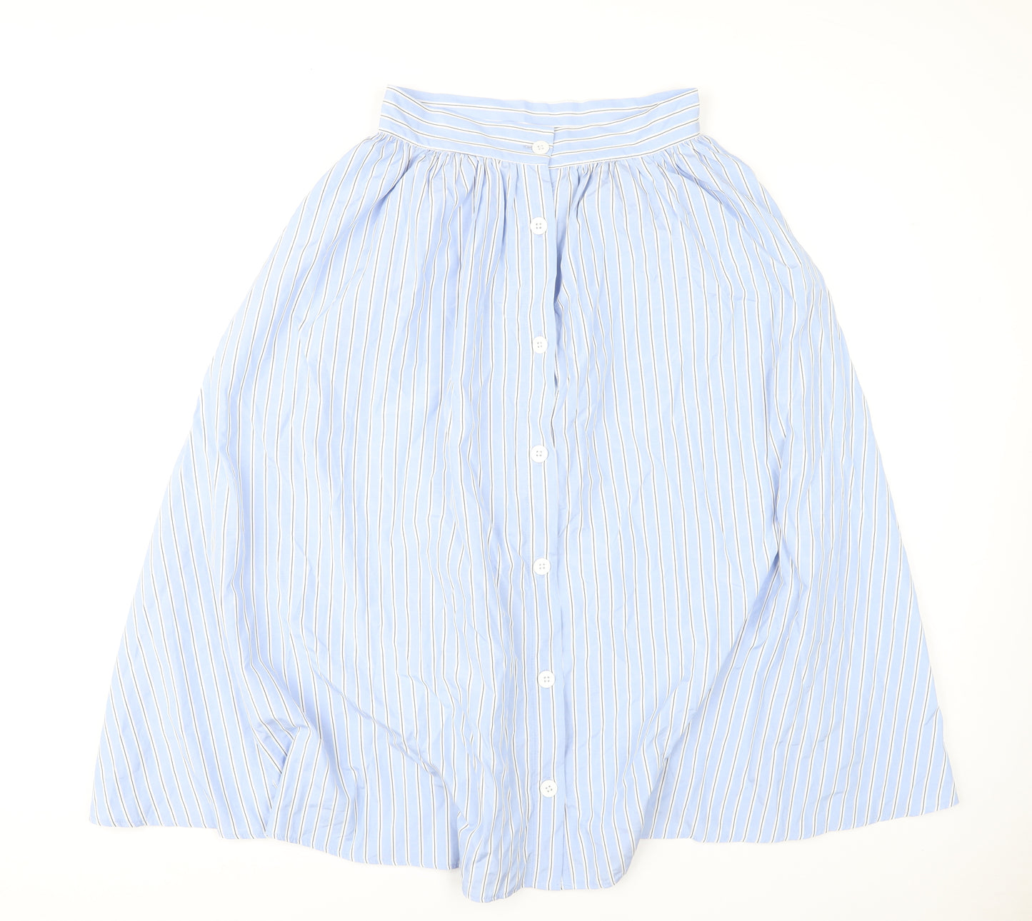 ASOS DESIGN Women's Blue Striped A-Line Midi Skirt Size 10