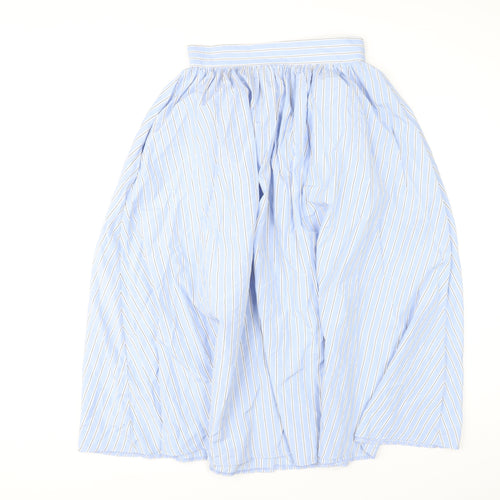 ASOS DESIGN Women's Blue Striped A-Line Midi Skirt Size 10
