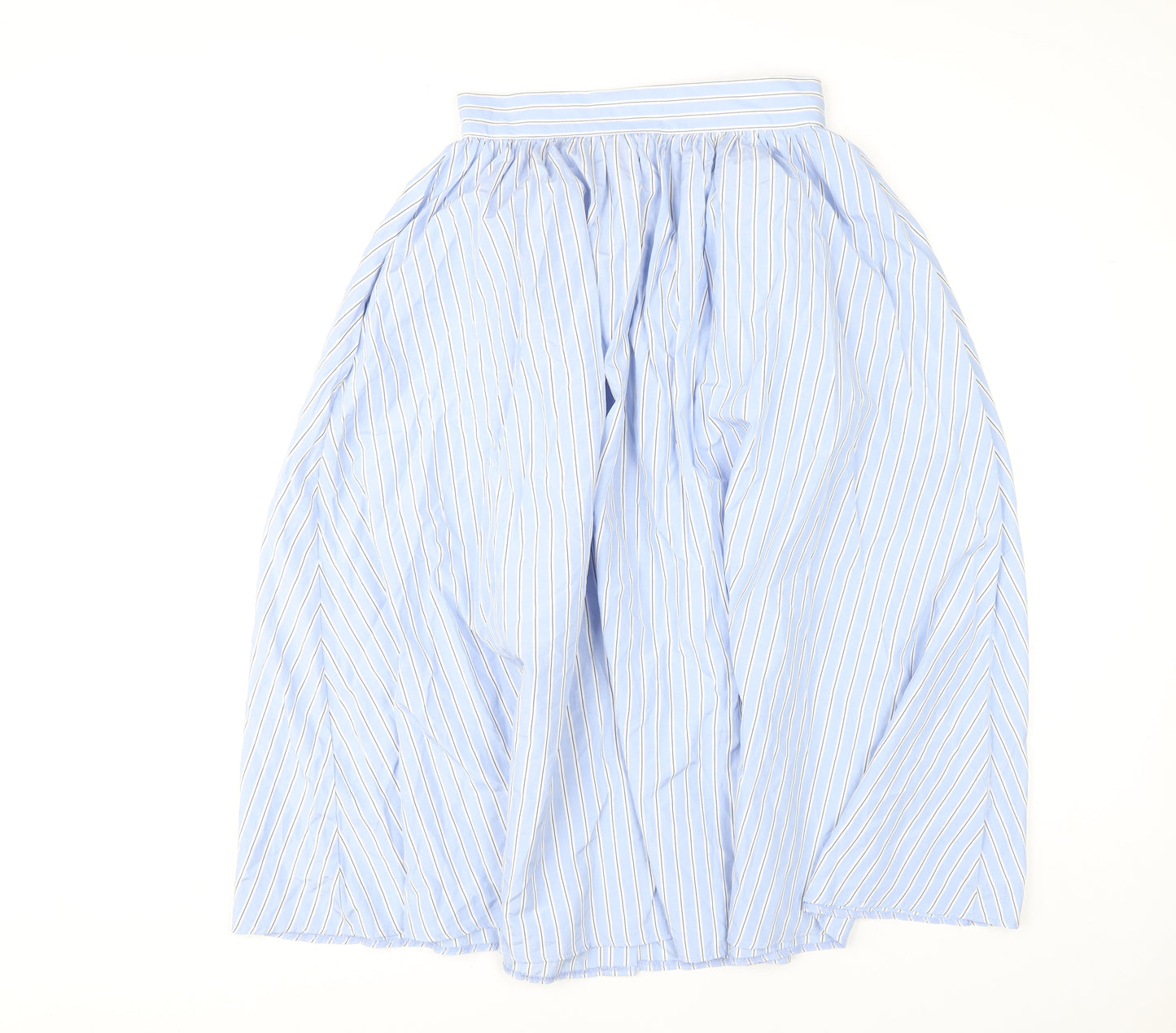 ASOS DESIGN Women's Blue Striped A-Line Midi Skirt Size 10