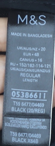 Marks & Spencer Women's Black Wide-Leg Linen Trousers