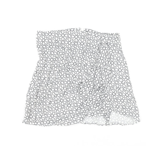 Topshop Women's Geometric White Skirt, Size 10