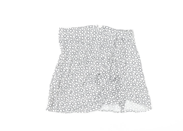 Topshop Women's Geometric White Skirt, Size 10