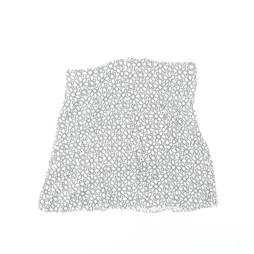 Topshop Women's Geometric White Skirt, Size 10