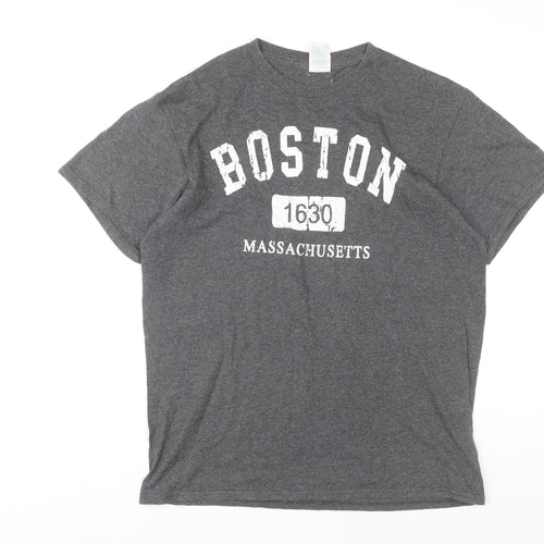 Delta Men's Grey Boston Classic Crew Neck T-Shirt M