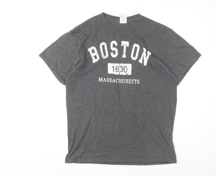 Delta Men's Grey Boston Classic Crew Neck T-Shirt M