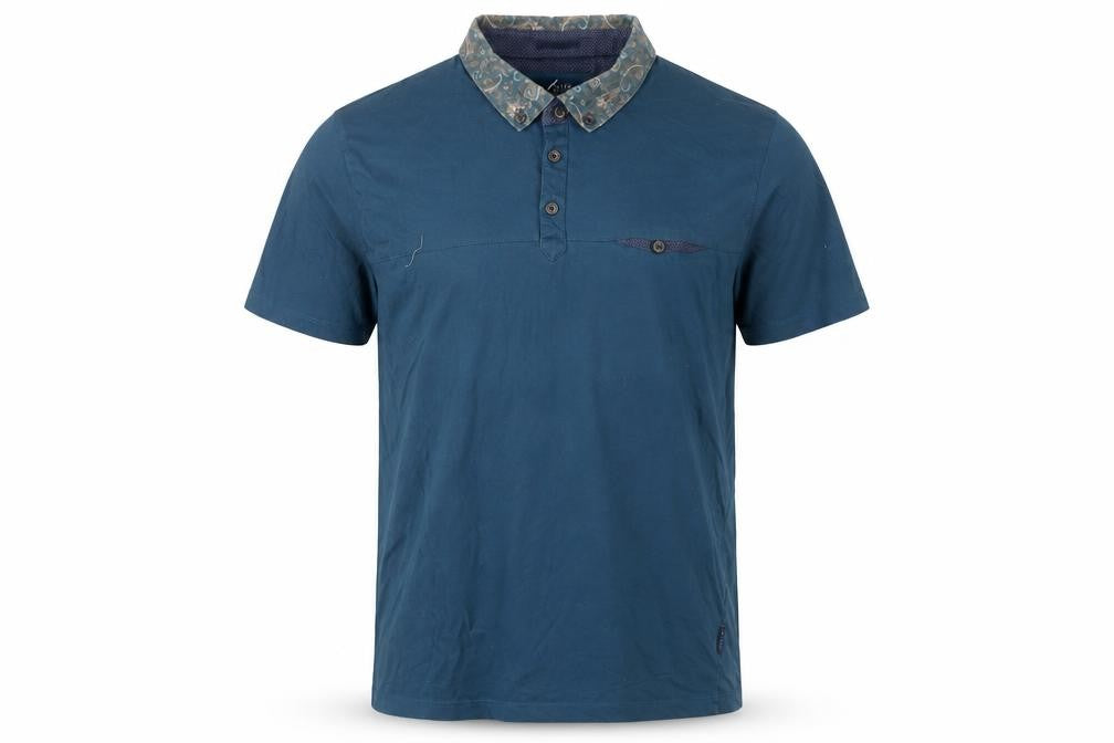 Front view of Ted Baker Men's Blue Polo Shirt L Short Sleeve