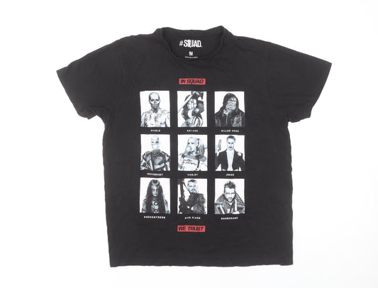 Front view of Squad Men's Black M Graphic T-Shirt DC Comics