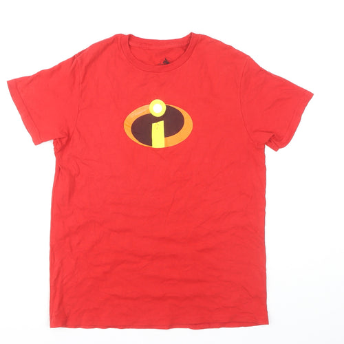 Disney Red T-Shirt, Crew Neck, L, Casual, Movie Theme