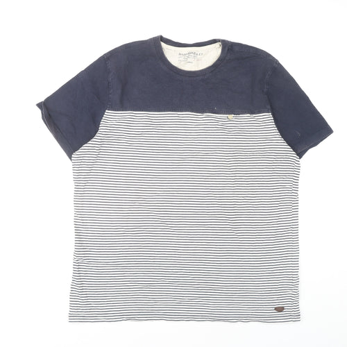 Hammond & Co. Men's Blue Striped T-Shirt, Size L
