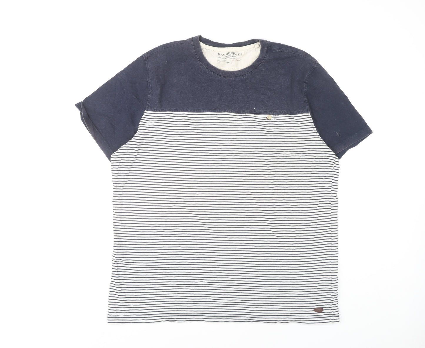 Hammond & Co. Men's Blue Striped T-Shirt, Size L