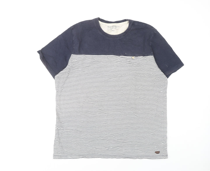 Hammond & Co. Men's Blue Striped T-Shirt, Size L