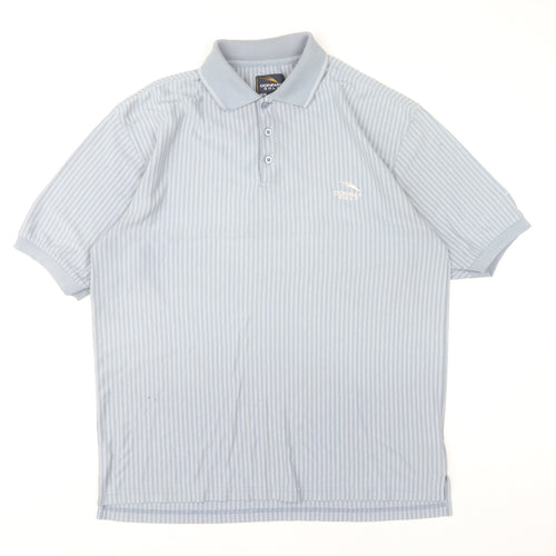 Donnay Men's Blue XL Striped Golf Polo Shirt