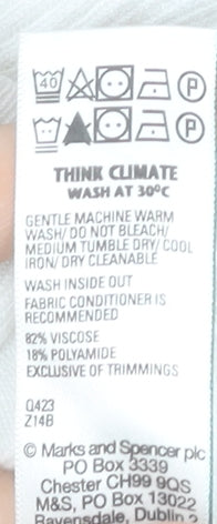 Marks and Spencer Women's White Sleeveless Top, M