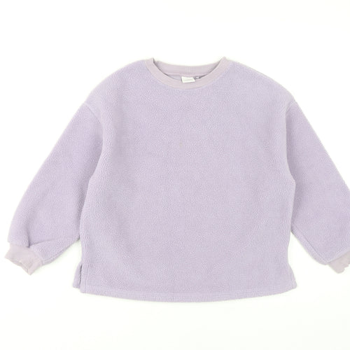 Next Girls Purple Fleece Pullover Sweatshirt, Size 8 Years