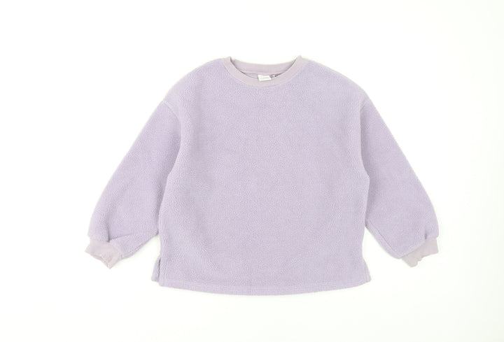 Next Girls Purple Fleece Pullover Sweatshirt, Size 8 Years