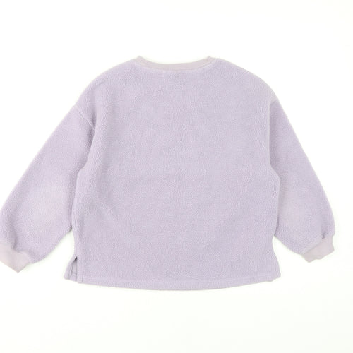 Next Girls Purple Fleece Pullover Sweatshirt, Size 8 Years