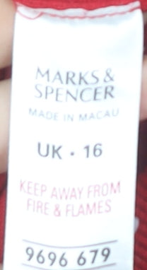 Marks and Spencer Red Pullover Jumper, Size 16, V-Neck