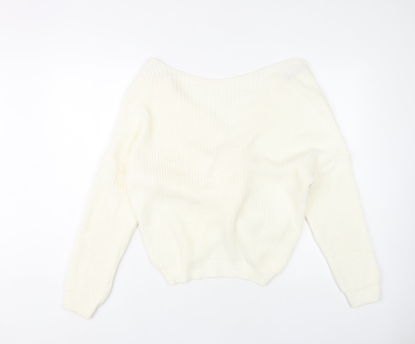 PrettyLittleThing Women's Ivory Boat Neck Jumper XL