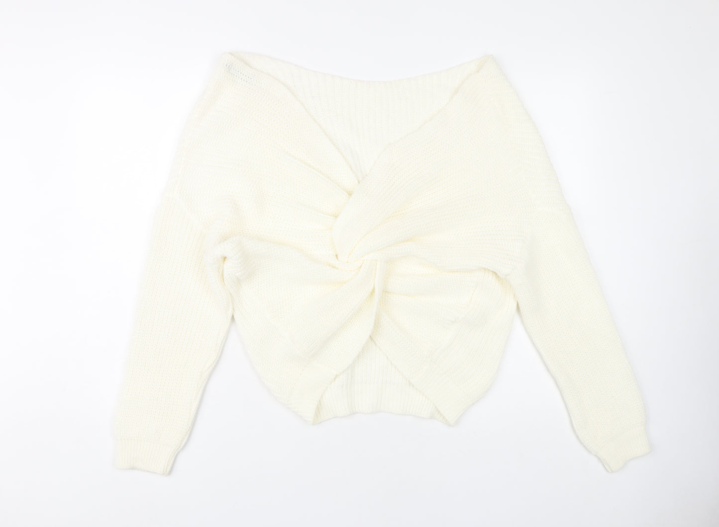 PrettyLittleThing Women's Ivory Boat Neck Jumper XL