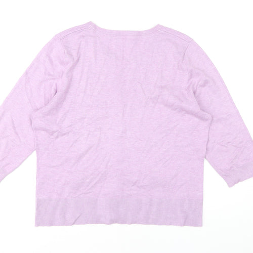 M&Co Women's Purple Cardigan Size 16 Bow Accents