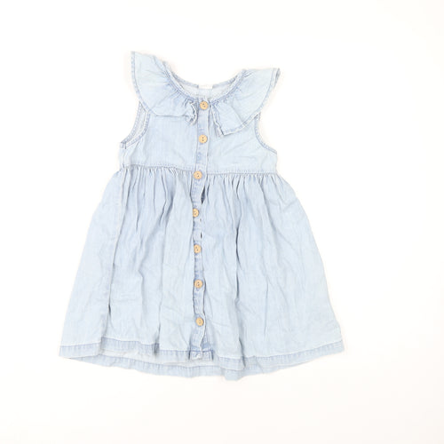 Next Girls Blue A-Line Dress 4-5 Years, Sleeveless Summer Outfit