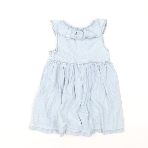 Next Girls Blue A-Line Dress 4-5 Years, Sleeveless Summer Outfit