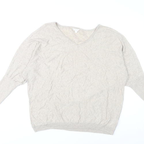 Monsoon Women's Beige V-Neck Pullover Jumper L