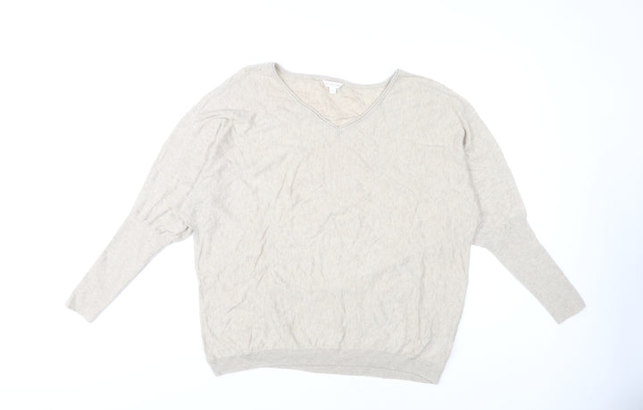Monsoon Women's Beige V-Neck Pullover Jumper L