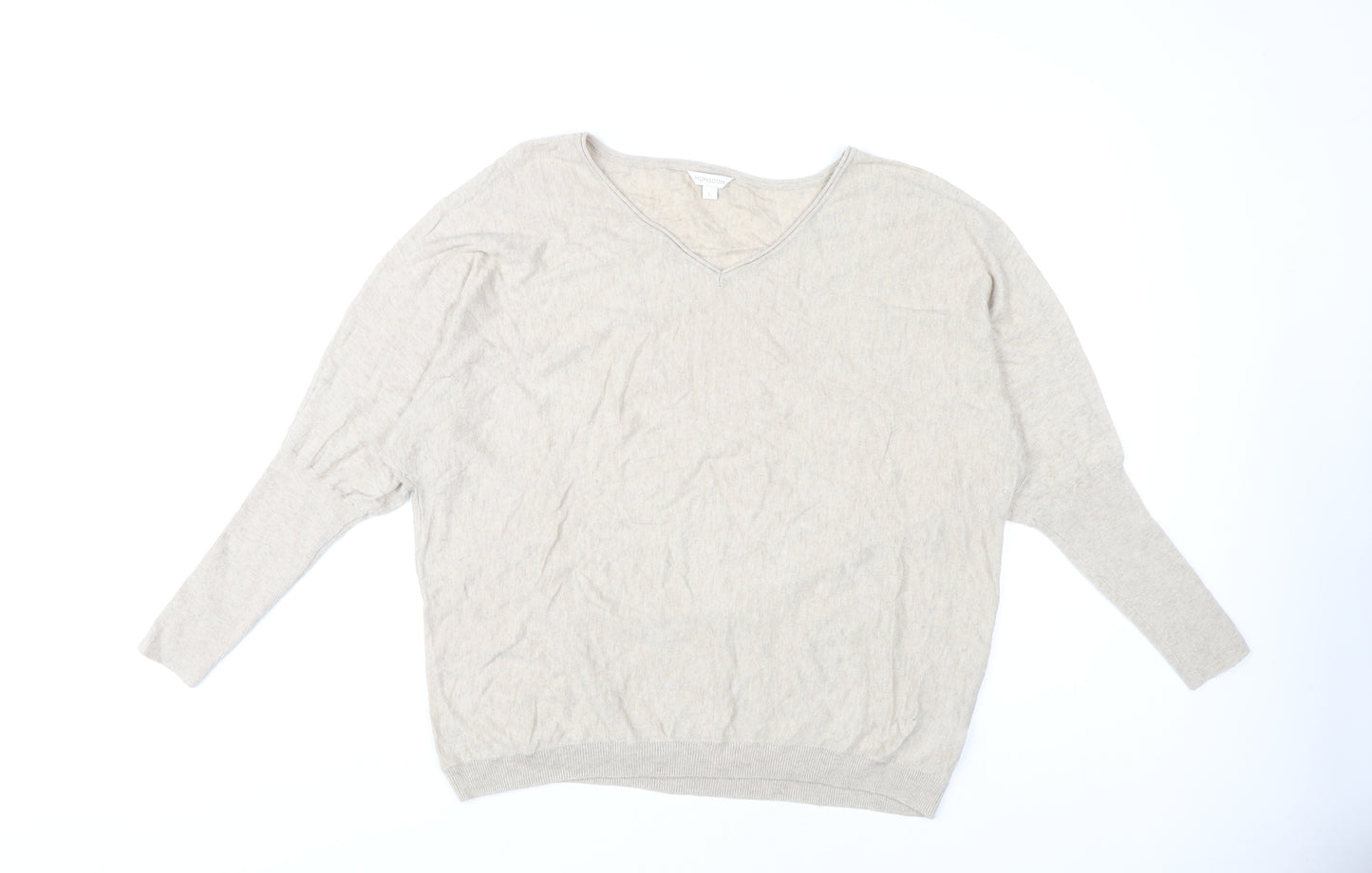 Monsoon Women's Beige V-Neck Pullover Jumper L