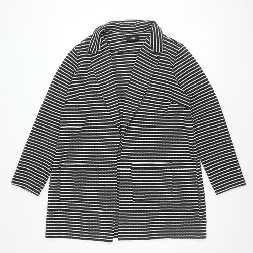 Wallis Women's Black Striped Blazer, Size 12, Classic Style