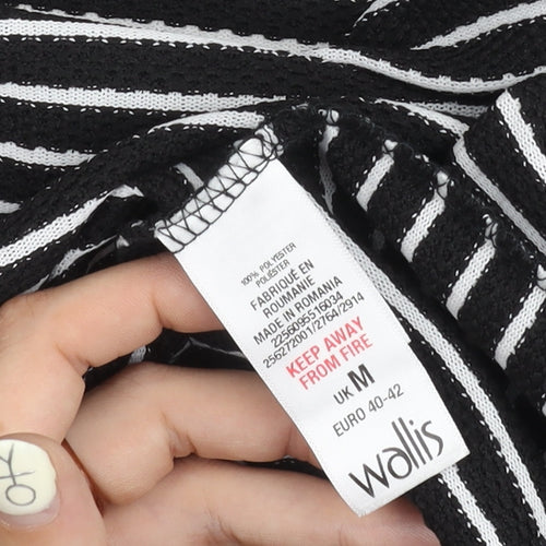 Wallis Women's Black Striped Blazer, Size 12, Classic Style